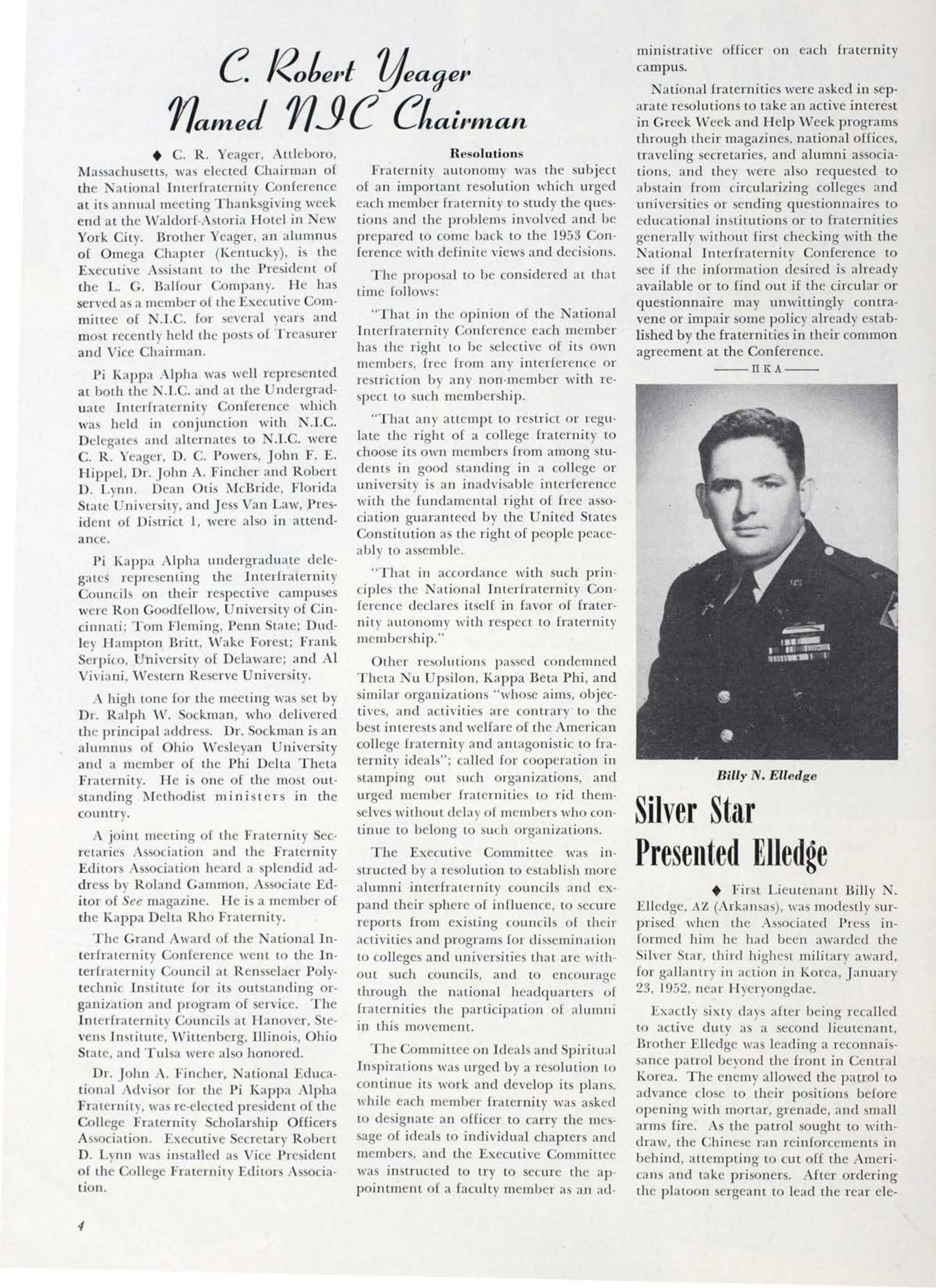 Silver Star Presented Elledge